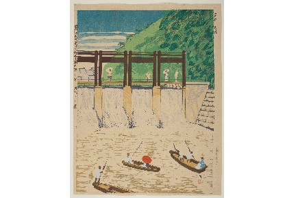 昭和大東京百図絵版画「関口大滝」