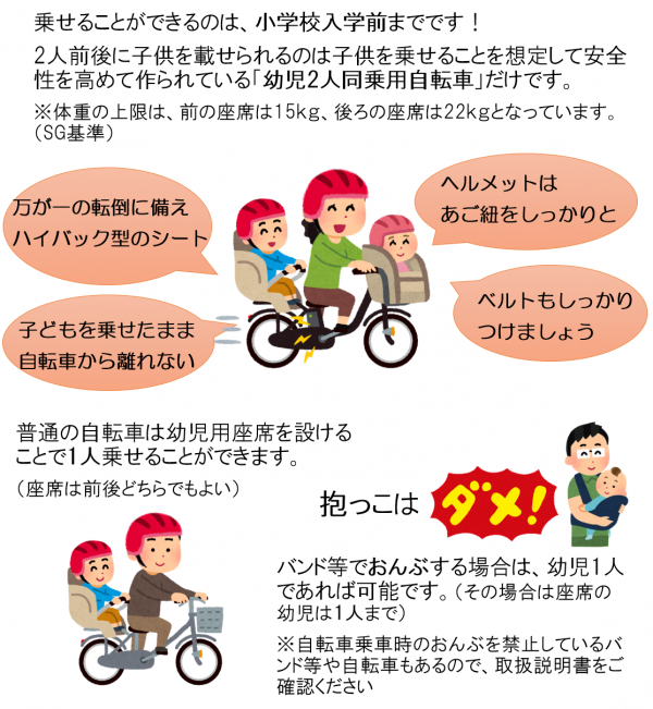 幼児の同乗の条件の画像