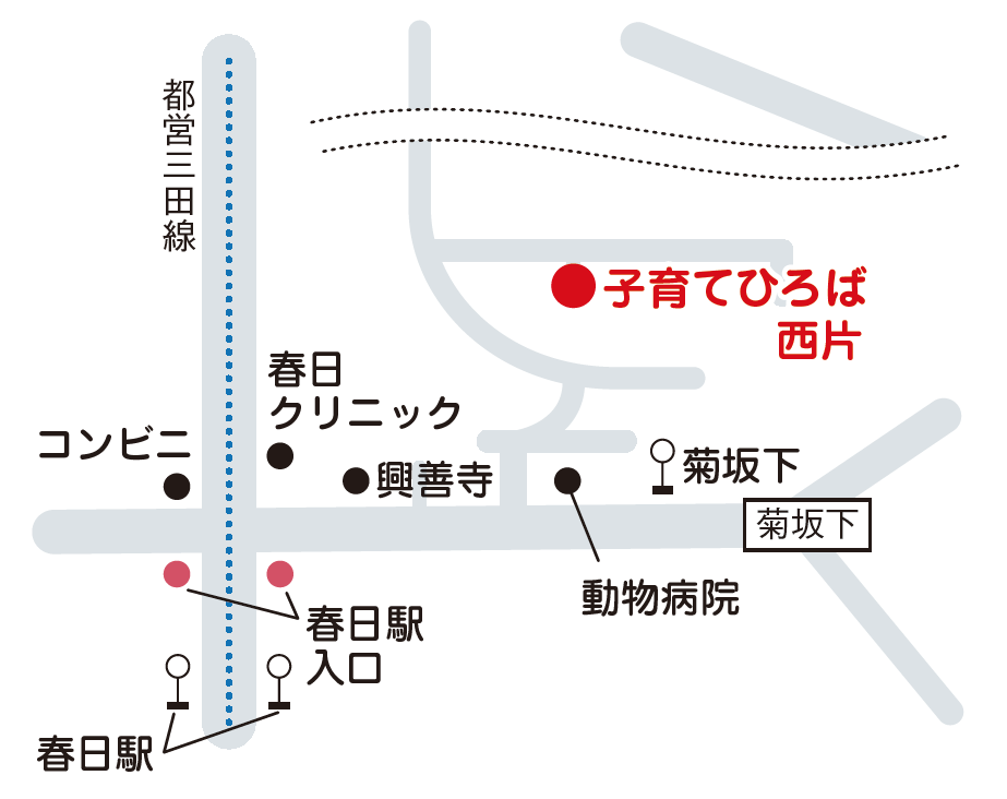 子育てひろば西片の地図