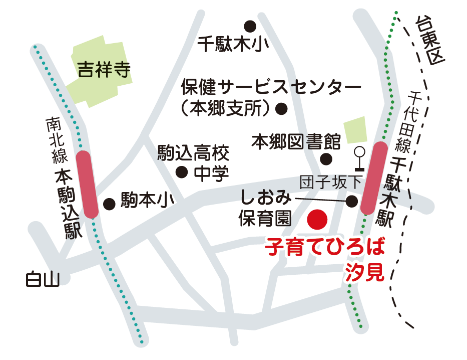 子育てひろば汐見の地図