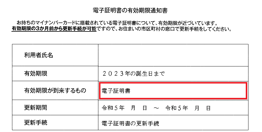 有効期限通知の拡大画像1