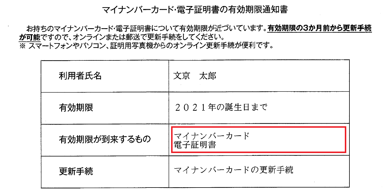 有効期限通知の拡大画像2