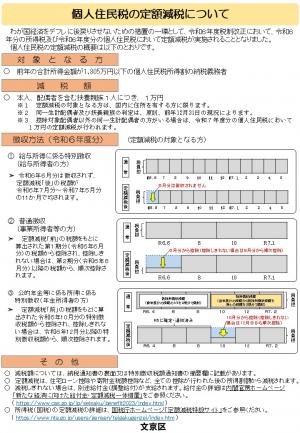 個人住民税の定額減税について詳細