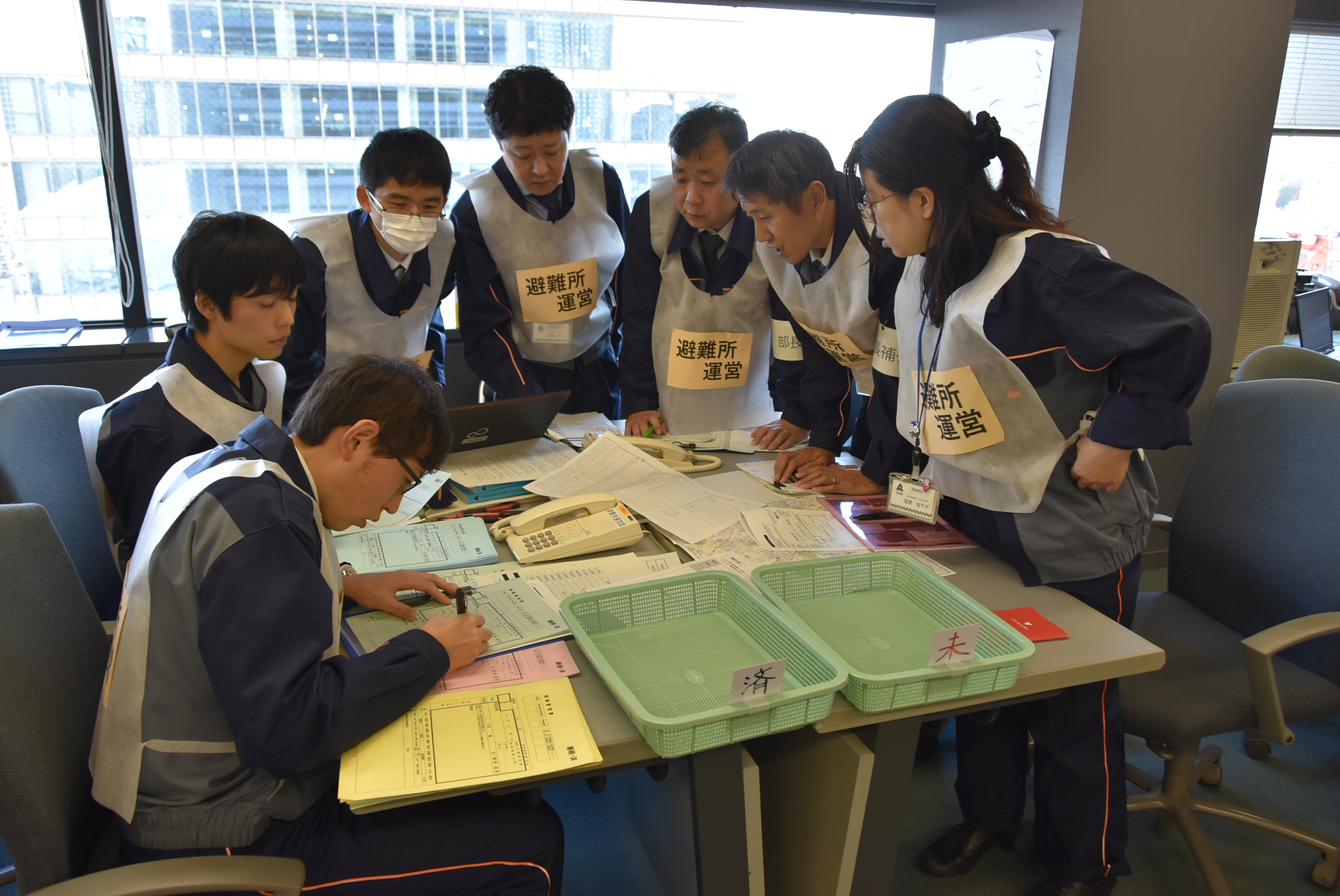 避難所運営の訓練の様子