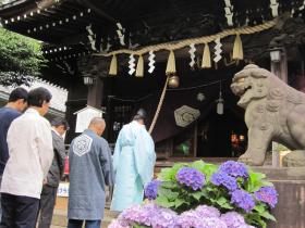 白山神社の参拝者の様子