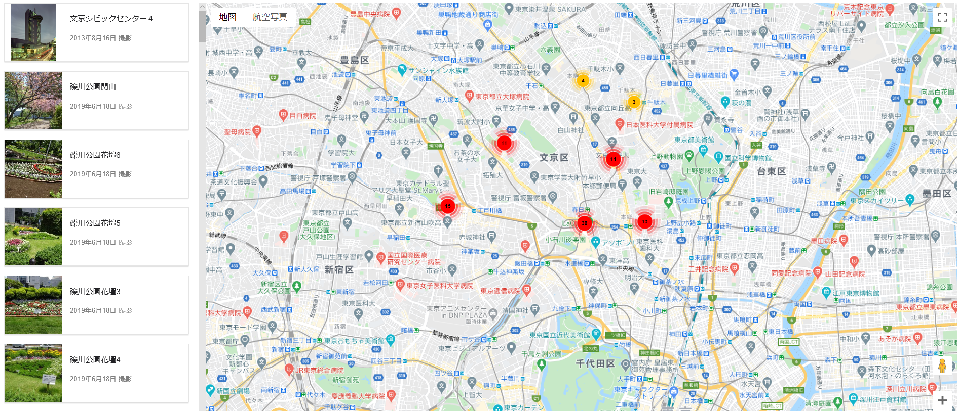 地図表示の図