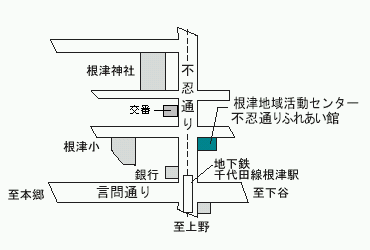 不忍通りふれあい館の地図