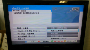 テレビの画面を通じて確認