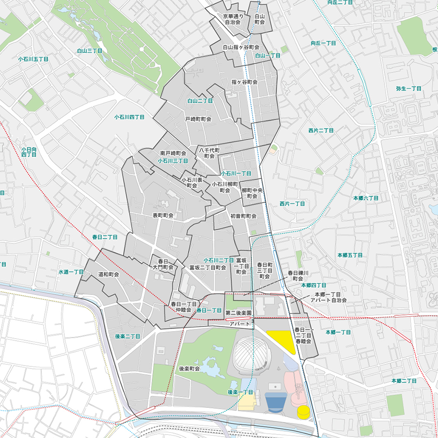 礫川エリアの地図